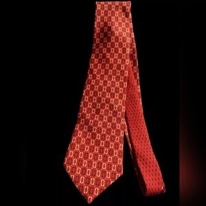 Tommy Hilfiger Red 100% Silk Neck Tie Made in Italy